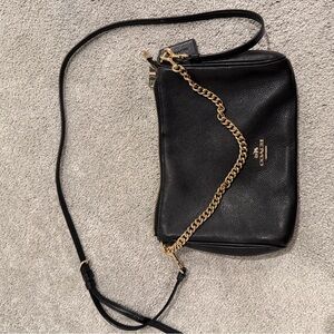 Coach Black Crossbody Bag with Gold Chain